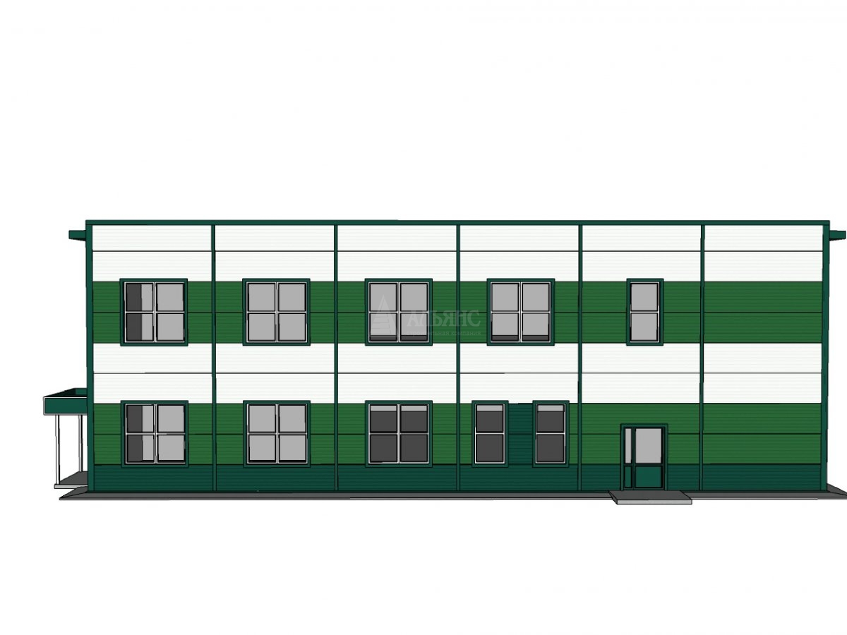 3D визуализация Офисно-складское здание из сэндвич-панелей - фото 12