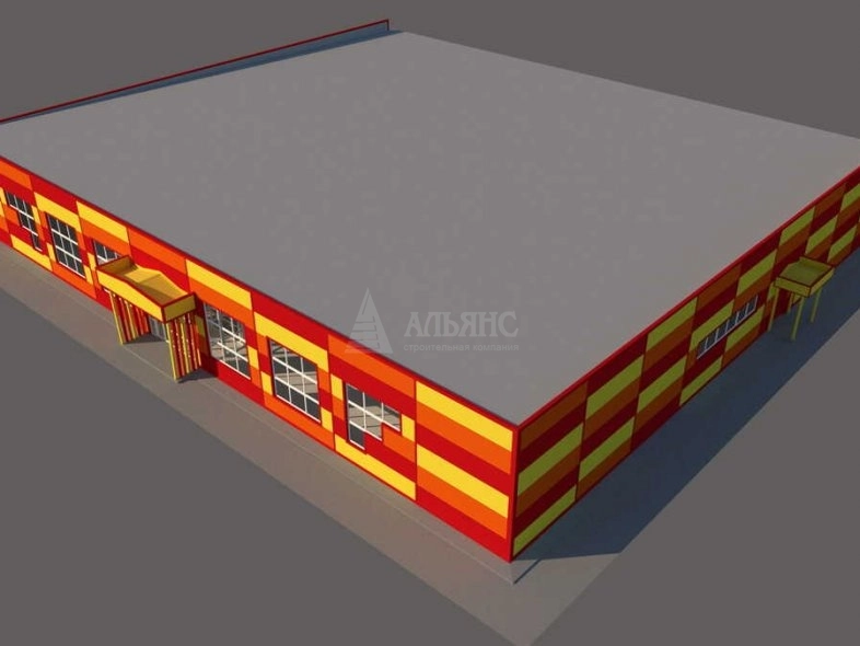 3D визуализация Торговый центр из сэндвич-панелей - фото 11