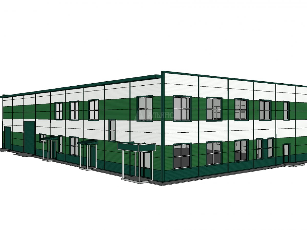 3D визуализация Офисно-складское здание из сэндвич-панелей - фото 13
