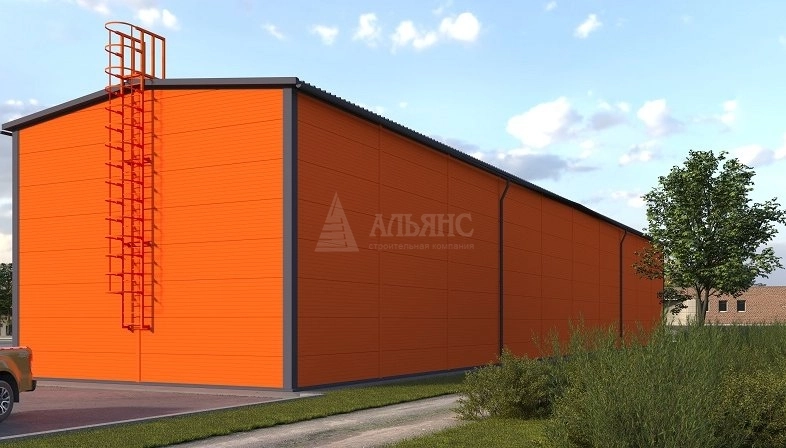 3D визуализация Здание склада из сэндвич панелей - фото 5