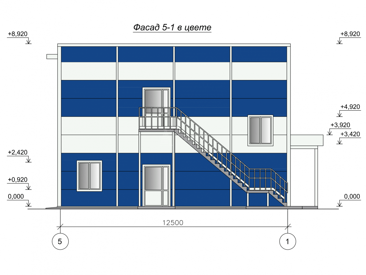 3D визуализация Офисное здание из сэндвич-панелей - фото 9
