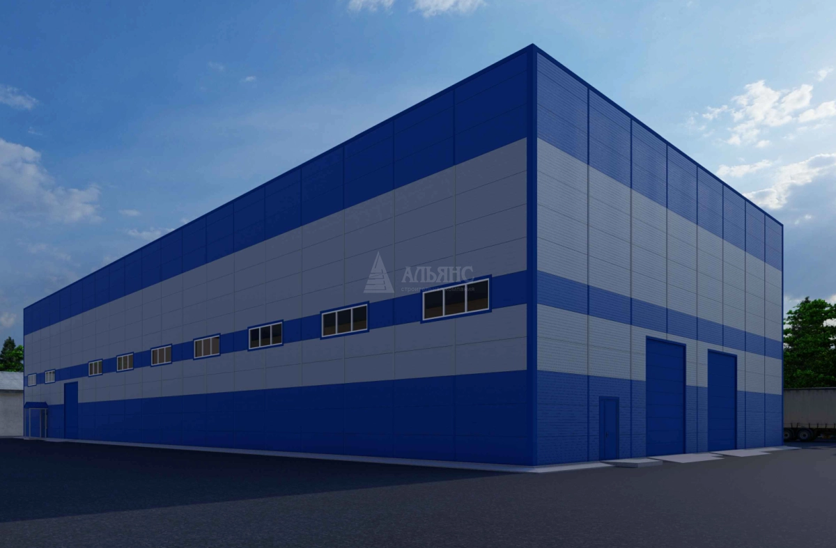 3D визуализация Производственный цех из сэндвич панелей - фото 2