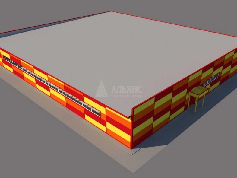 3D визуализация Торговый центр из сэндвич-панелей - фото 13