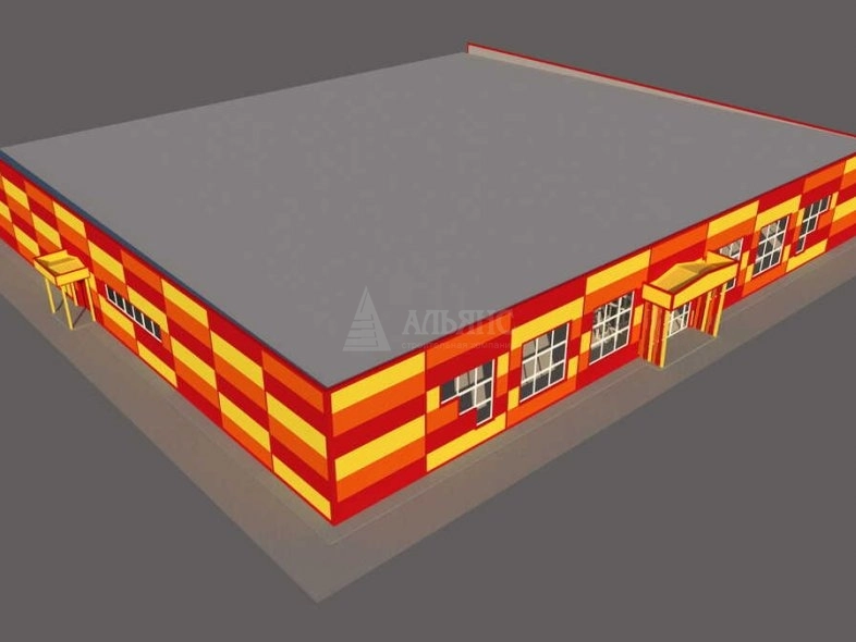 3D визуализация Торговый центр из сэндвич-панелей - фото 10